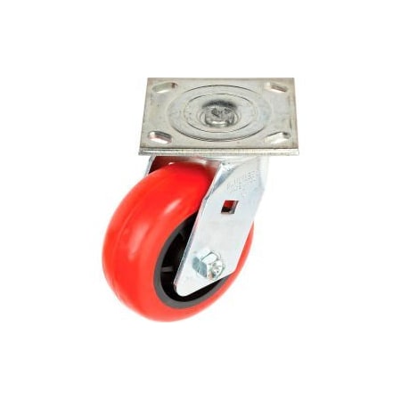 Casters Wheels & Industrial Handling Faultless Swivel Plate Caster 1498-5 5" Polyurethane Wheel 1498-5